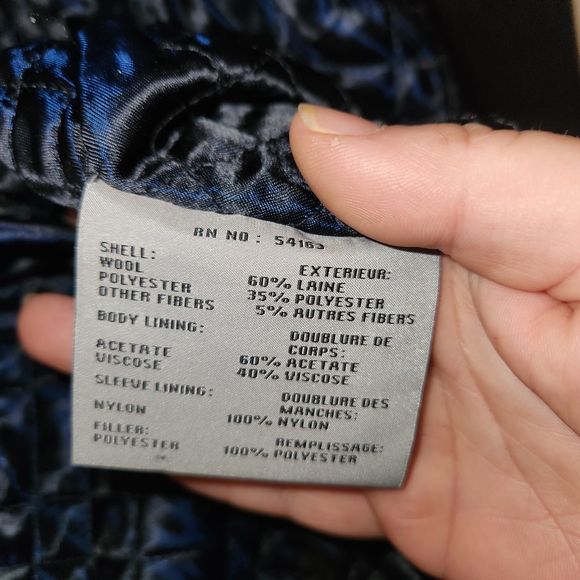 Kenneth Cole Navy Pea Coat with Removable Scarf - Picture 3 of 4